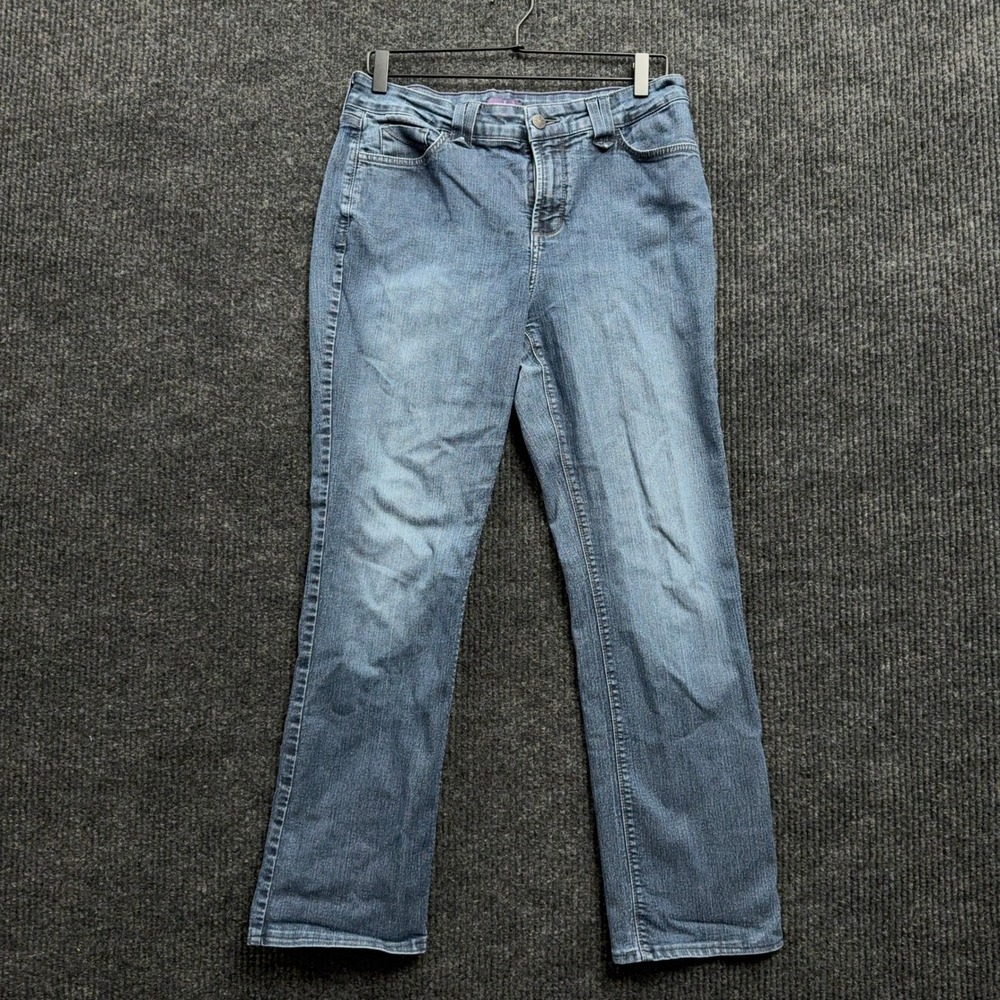 NYDJ Bootcut Jeans Women's 12 Blue Medium Wash Stretch USA Made 29" Inseam